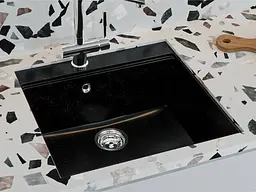 Кухонна мийка Miraggio LAGOON 540 black (0002244) Граніт, Під стільницю/Врізна, Чорний - мініатюра 5