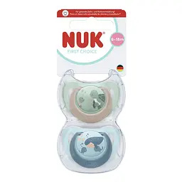Пустушка Nuk First Choice силікон розмір 2 6-18 міс. черепаха кит 2 шт. (3954183)