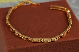 Браслет Xuping Jewelry Гера з грецьким візерунком 21 см 4 мм золотистий - мініатюра 2