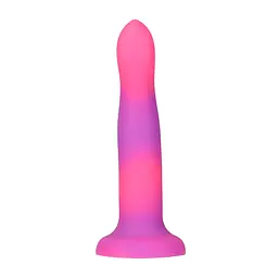 Фалоімітатор Addiction Rave 8″, що світиться в темряві, Glow in the Dark Dildo Pink Purple, 20,3 см - мініатюра 3