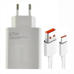 Зарядний пристрій Xiaomi 67W + кабель Type C (6A) MDY-12-EH Qualcomm QC3.0, QC4.0 білий