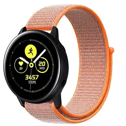 Ремінець BeWatch нейлоновий липучка для Samsung Galaxy Watch Active Помаранчевий (1011307) - мініатюра 2