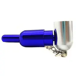 Трубка курильна металева Пілюля HL-195 Silver Blue (15654) - мініатюра 2