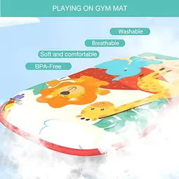 Музичний центр активності eners Baby Gyms Play Mats Kick&Play Piano Gym Tummy Time — М'який килимок для новонароджених - мініатюра 3