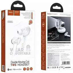 Навушники бездротові Hoco ES55 Songful TWS Dual Moving Coil білі 6931474745057 - мініатюра 8
