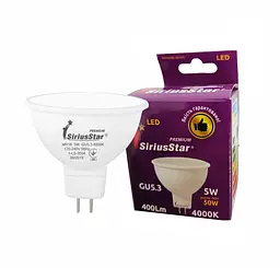 Світлодіодна лампа SIRIUSSTAR 3504 MR16 220V 5W 4000K- GU5,3