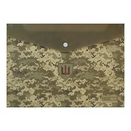 Папка-конверт А4 на кнопці MILITARY зелена BM.3943-04 BUROMAX матовий непрозорий пластик (4823126805603)