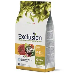 Сухий корм для дорослих собак дрібних порід Exclusion Noble Grain Adult Beef Small Breed, з яловичиною, 500 г - мініатюра 2