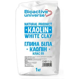 Каолін, біла глина, Біоактив, пакет 1кг