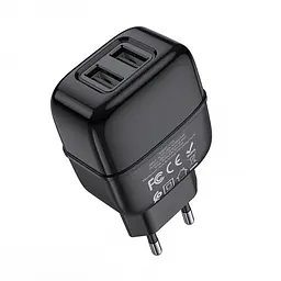 Зарядне мережне HOCO C77A Highway 2USB 2.4A Micro USB Чорний - мініатюра 4