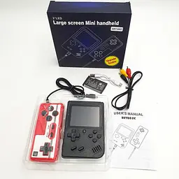 Портативна ігрова ретро консоль з додатковим джойстиком 8bit 400 ігор Game Box чорна - мініатюра 2