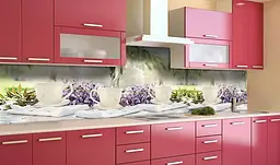 Вініловий кухонний фартух Happy Pocket Літнє Чаювання наклейка для кухні чашки квіти Напої Зелений Z181661 - мініатюра 2