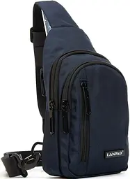 Сумка LANPAD чоловіча через плече 15х20х8 см Синій (LAN20829 blue) - мініатюра 2