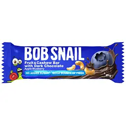 Набір фруктово-ягідно-горіхових батончиків Bob Snail Яблуко-Чорниця-Кеш’ю-Кріспи Кіноа з чорним шоколадом 35 г х 15 шт.