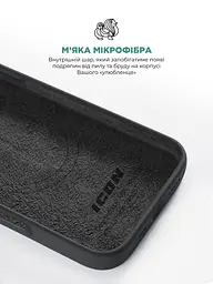 Силиконовый чехол с MagSafe для Apple iPhone 16 Pro Max, ICON2 MagCase, черный, противоударный, панель с мягкой подкладкой, защита всего корпуса, поддержка беспроводной зарядки, совместим с защитными стеклами и пленками, ArmorStandart (ARM78681) - мініатюра 7