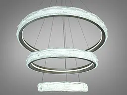 LED-люстра для залу Diasha 583-800+600+400G золото, 3 кільця, 250 Вт, 80 см, до 40 м2 - мініатюра 2