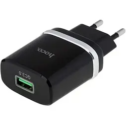 Зарядний пристрій HOCO C12Q Smart USB QC3.0 18W Black (6931474716255)