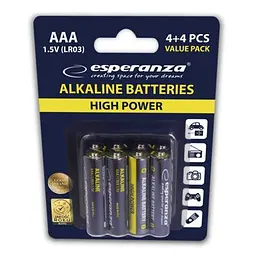 Батарейка Esperanza AAA LR03 Alkaline * 8 (EZB104) - мініатюра 2