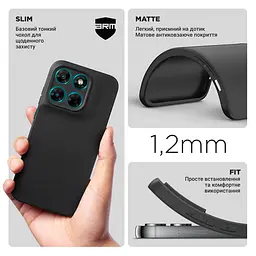 Чехол-накладка для смартфона Motorola G77 5G, противоударный, силиконовый, термополиуретановый (ТПУ), с защитой камеры и корпуса, черный, защита всего корпуса, ArmorStandart (ARM91025) - мініатюра 3
