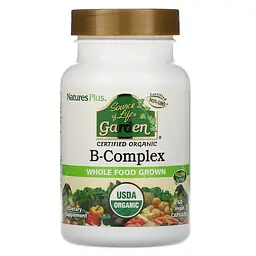 Комплекс вітамінів групи В, B-Complex, Source of Life Garden, органік, 60 капсул Nature's Plus vit0001865