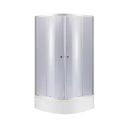 Душова кабіна Latwa SC80x80.SAT.MID.GR полукругла, скло тон. 4 мм + Душовий піддон Kapielka ST80x80x26, з панеллю Lidz, Універсальна, тонований