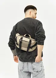 Велика чоловіча сумка бананка Sambag DynamicDart сіра 38 × 21 × 7 см (80411130m) - мініатюра 2