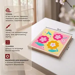 Набір для килимової вишивки «Рожеві квіти» - мініатюра 4