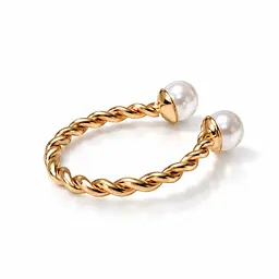 Каблучка з червоного золота з білими перлинамиК-0790 16.5 - мініатюра 4