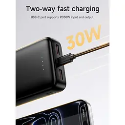 Зовнішній акумулятор Hoco DB130A Tridentis 30000mAh 30W Black [168598] - мініатюра 8