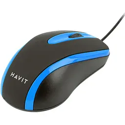 Дротова миша Havit USB чорно-блакитна (HV-MS753) - мініатюра 4