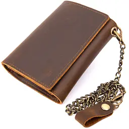 Портмоне унісекс з ланцюжком матове Vintage 11х8х2,2 см acs0016976