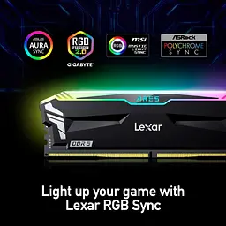Модуль пам'яті Lexar DDR5 32GB (2X16) Ares 6800MHz RGB Black (LD5U16G68C34LA-RGD) - мініатюра 6