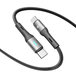 Кабель для заряджання та обміну даними USB Yoki YK-LE17 LED Series Type-C to Type-C 60W 3A/20V 1.2 m Black - мініатюра 4