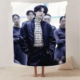 Плед Jimin BTS №3 3D плюшевий, подарунковий, м’який і теплий, для дітей і підлітків, 160x200 см - мініатюра 2