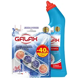 Набір побутової хімії Galax das Power Clean Для чищення унітазу Ультра блиск 750 г + Туалетний блок Океан 55 г (9200000987528)