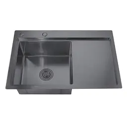 Кухонна мийка Zerix ZH7849L-215 Nano-Black MX1590, Графит