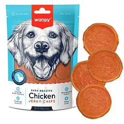 Wanpy Chicken Jerky Chips ВАНПІ ЧІПСИ КУРЯЧІ В’ЯЛЕНІ ласощі для собак, 100 г