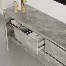 Тумба під телевізор MebelStar Нео 4Ш2Д 200x43x53 см Бетон (MBS-1262) - мініатюра 3