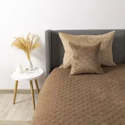 Покривало ТЕП велюрове Velour Капучино Ромб круглий 150x210 см - мініатюра 5
