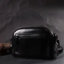 Дивовижна жіноча шкіряна сумка з глянсовою поверхнею Vintage 22422 чорний - мініатюра 10