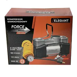 Компресор автомобільний двопоршневий Force MAX 12v 300вт 90л 10атм 14А з дефлятором (EL 100 090) - мініатюра 10