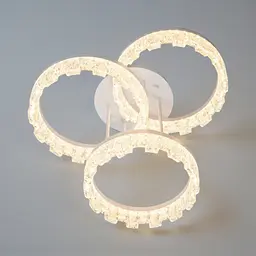 Сучасна стельова LED-люстра Diasha MX78204/3WH 90W, три кільця, 3 режими світла, 52 см