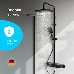 Душова система з термостатом і виливом AM.PM Func з полицею black matt F078F322 - мініатюра 4