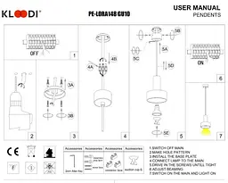 Світильник підвісний KLOODI DECO PE-LORA148 GU10 WH - мініатюра 2