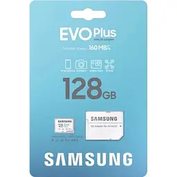 Карта пам'яті Samsung 128 GB microSDXC Class 10 UHS-I U3 V30 A2 EVO Plus+SD Adapte (MC128SA/EU) - мініатюра 4