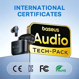 Бездротові навушники Baseus Bowie 30 з шумопоглинанням до 65 годин чорні - мініатюра 4
