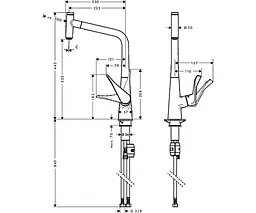 Змішувач для кухні Hansgrohe Metris Select 14884000 Хром - мініатюра 2