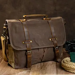 Сумка-портфель на плече 20116 Vintage коричневий - мініатюра 3