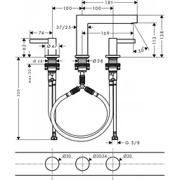 Змішувач для умивальника Hansgrohe Finoris 76033000 хром - мініатюра 2