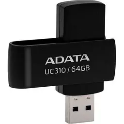 USB флеш накопичувач ADATA 64GB UC310 Black USB 3.0 (UC310-64G-RBK) - мініатюра 3